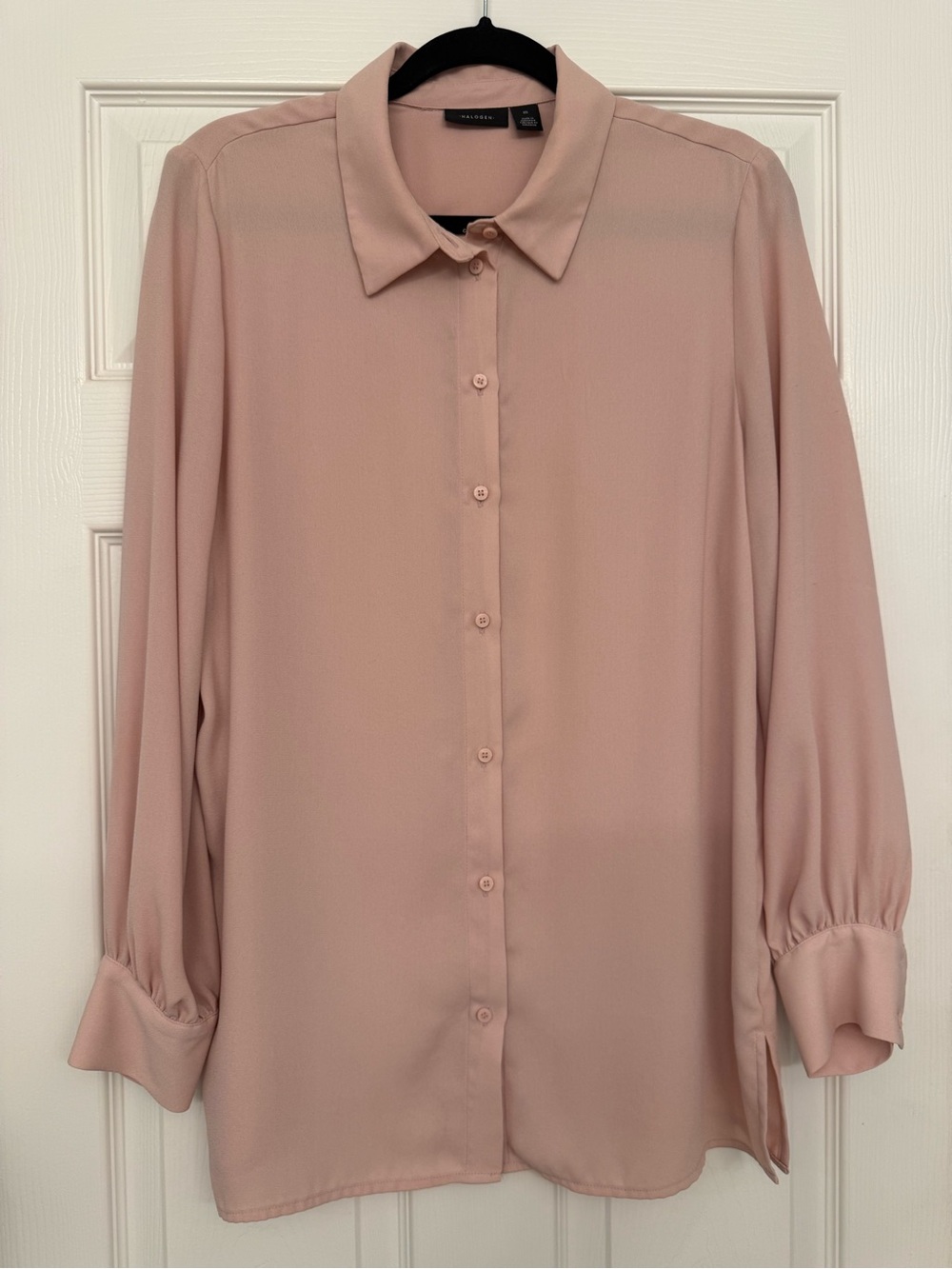 Halogen Dusty Rose Button-Down Long Sleeve Blouse